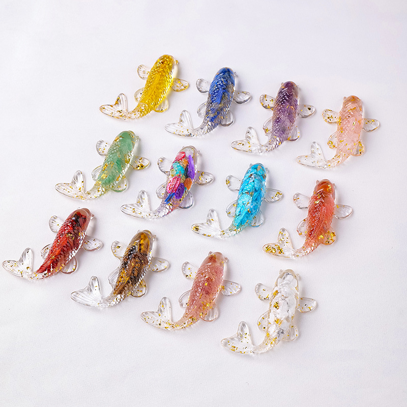 Crystal broken stone drip glue koi